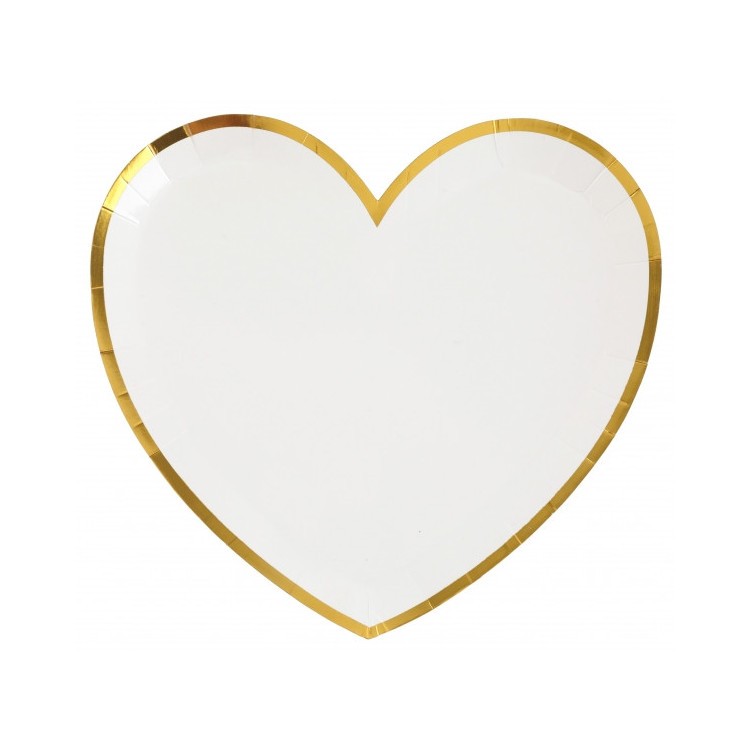 Papperstallrikar Hjärtformade 10-pack Vit bild 3
