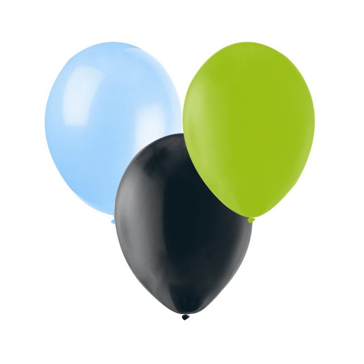 Ballonger Svart, Lime, Ljusblå