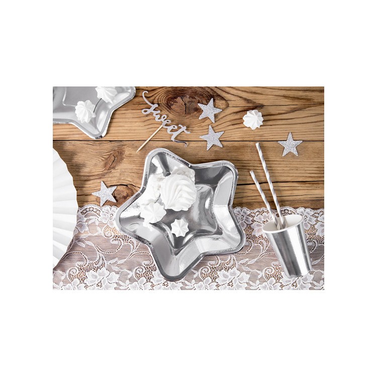 Pappersassietter Stjärna Silver bild 4