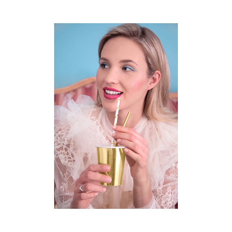 Papperssugrör Hjärtan Guld bild 3