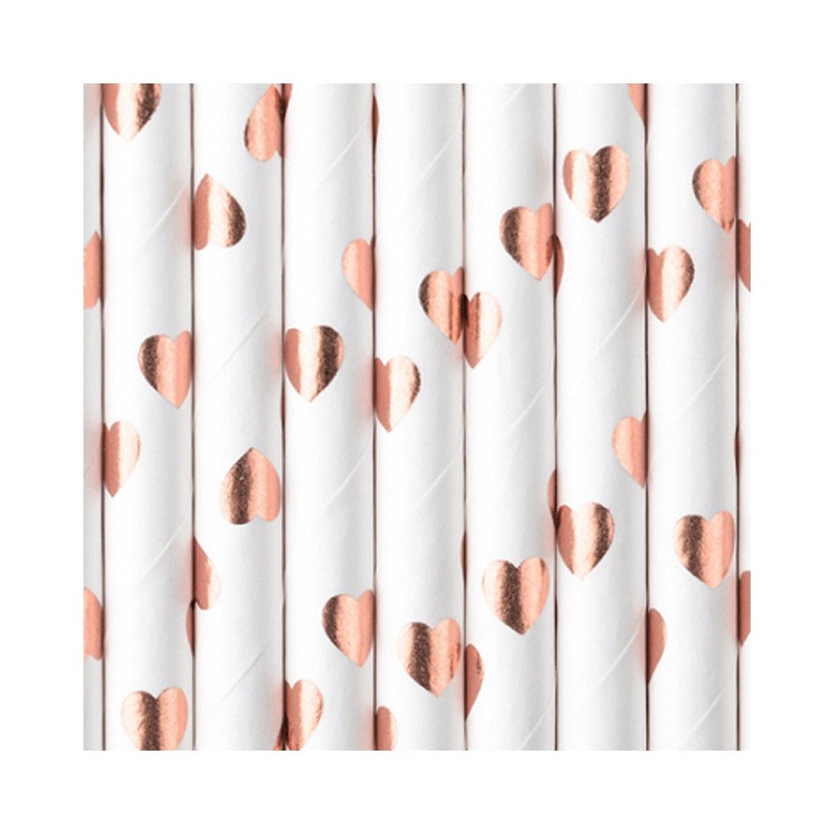 Papperssugrör Hjärtan Rosé