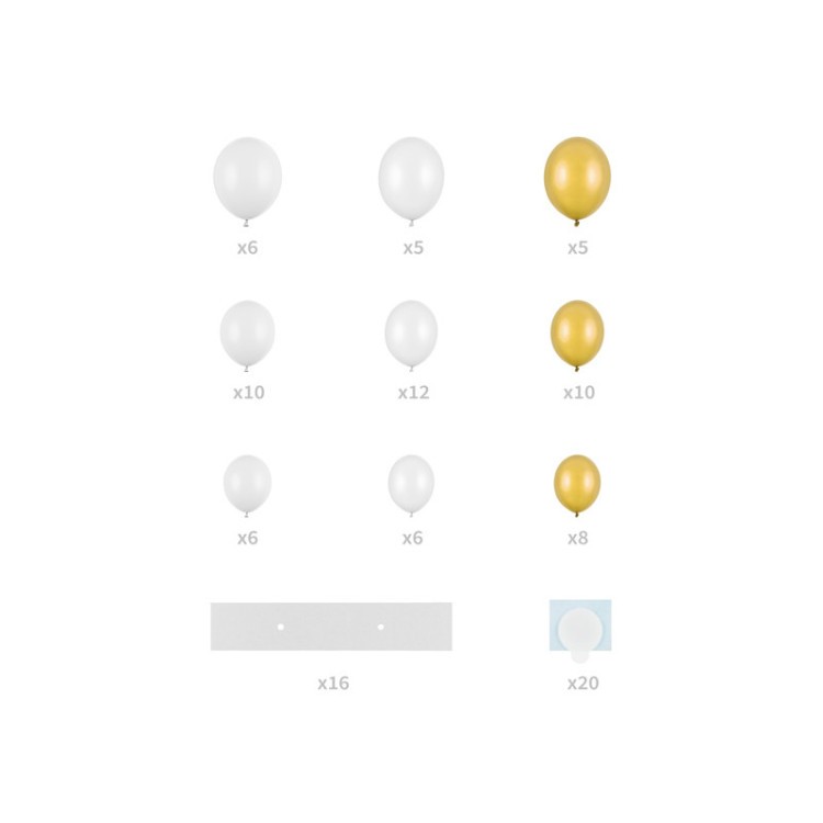 Ballonger Hjärta med Ram - Guld och Vit bild 2