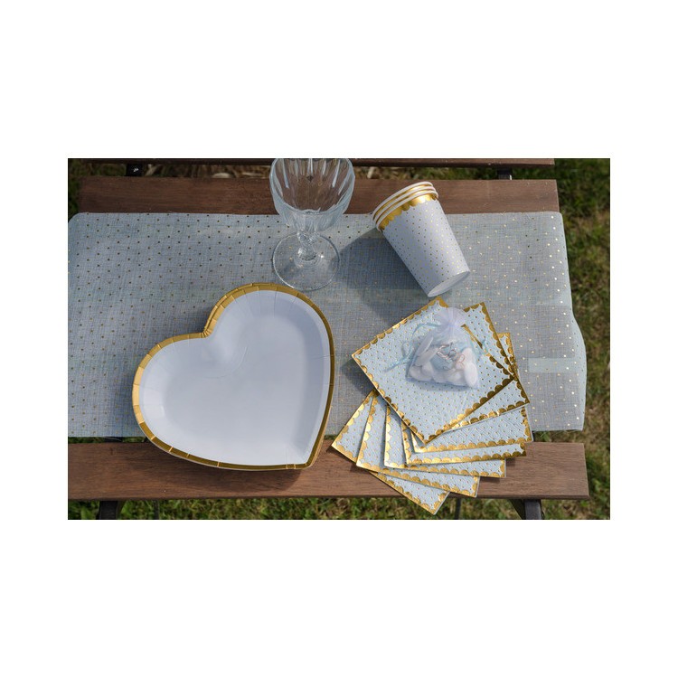 Pappersmuggar Ljusblå/Guld 10-pack bild 2