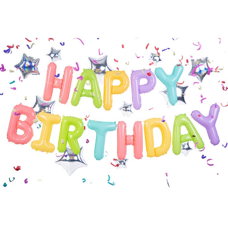 Folieballonger Set - Happy Birthday - Bokstäver bild 2
