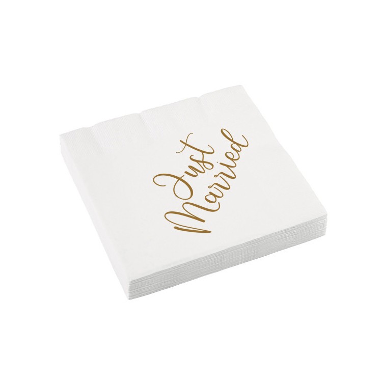 Servetter "Just Married" 16-pack