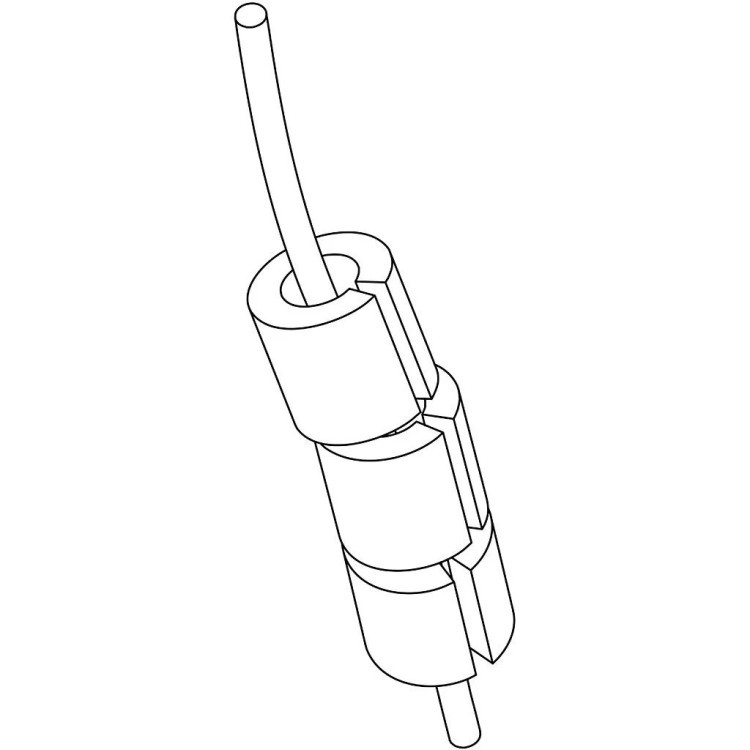 Rörpärlor med slits, Mixade färger