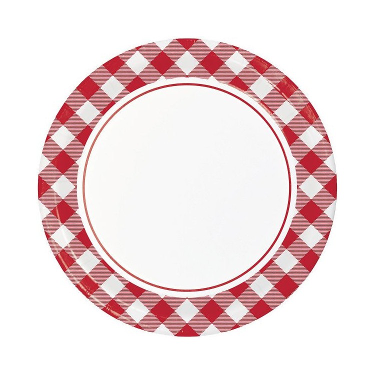 Papperstallrikar Rödrutig