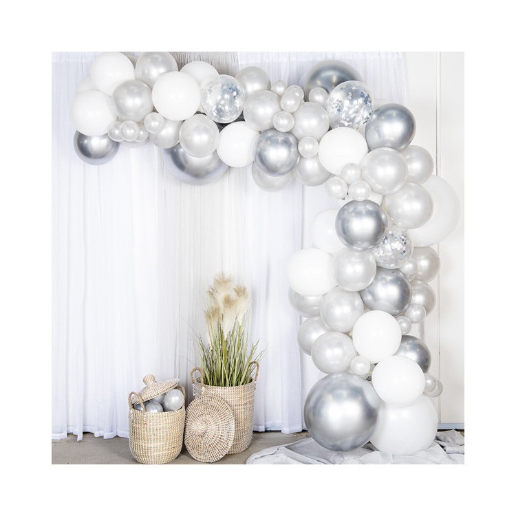 Ballongbåge Silver Chrome