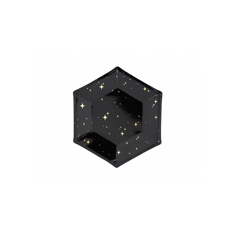 Pappersassietter Svarta med Stjärnor