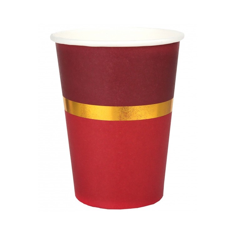 Pappersmuggar Röd med Guldrand bild 2