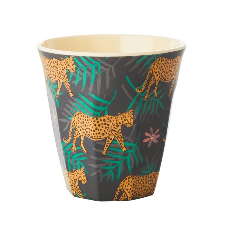 Rice Melaminmugg Medium, Leopard