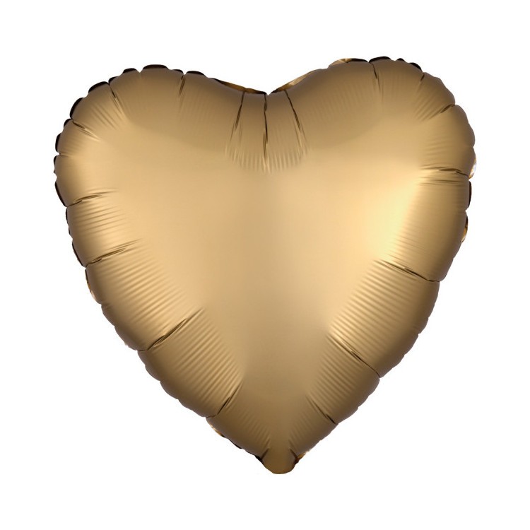 Folieballong Hjärta Guld Matt