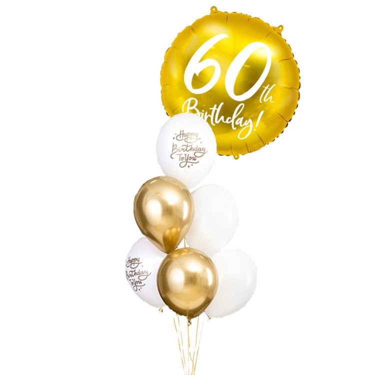 Ballongbukett Guld 60 år