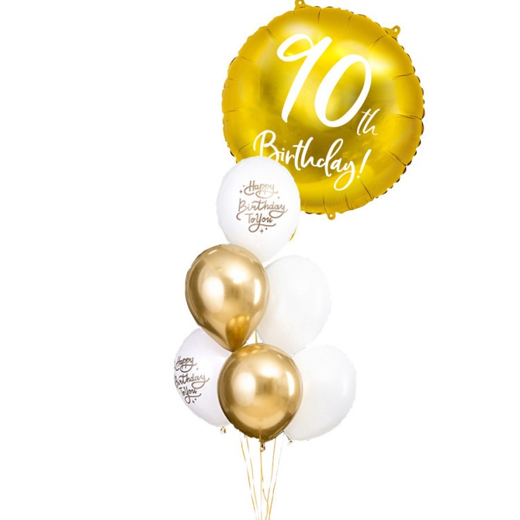 Ballongbukett Guld 90 år