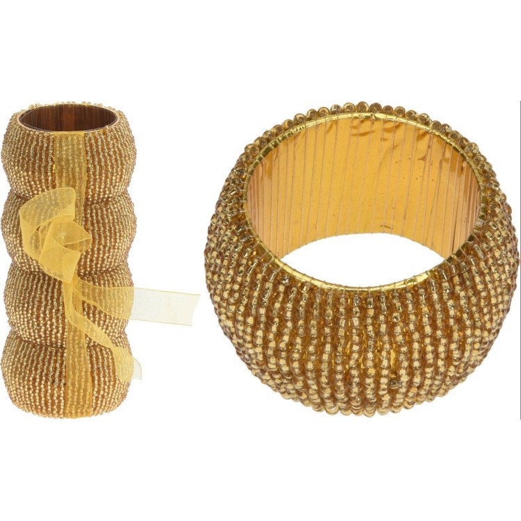 Servettringar Guld 4-pack