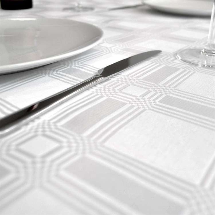 Bordsduk Damask Vit bild 3