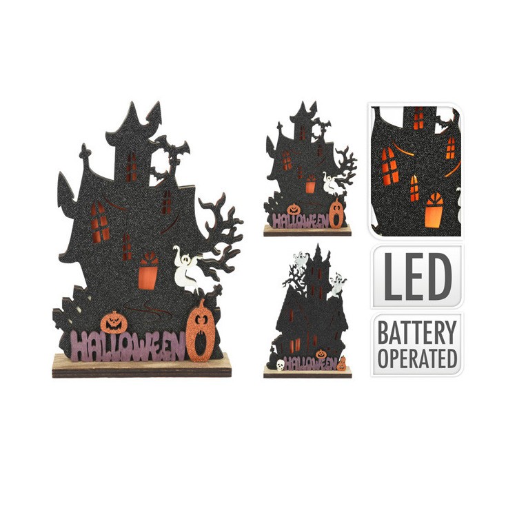 Halloweendekoration Spökhus med belysning