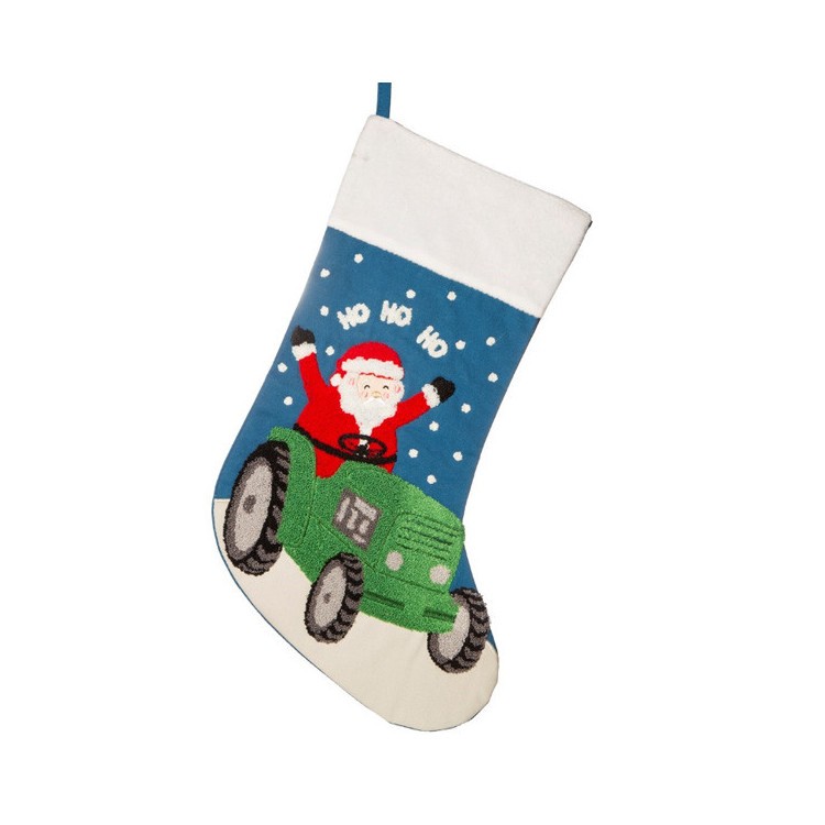 Juldekoration Julstrumpa Tomte på Traktor