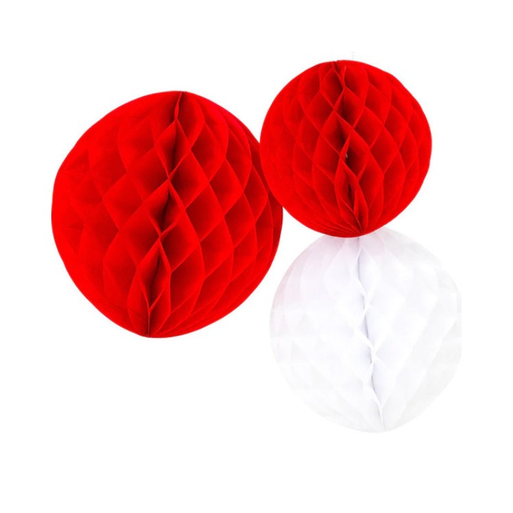 Honeycomb 3-pack Röd & Vit