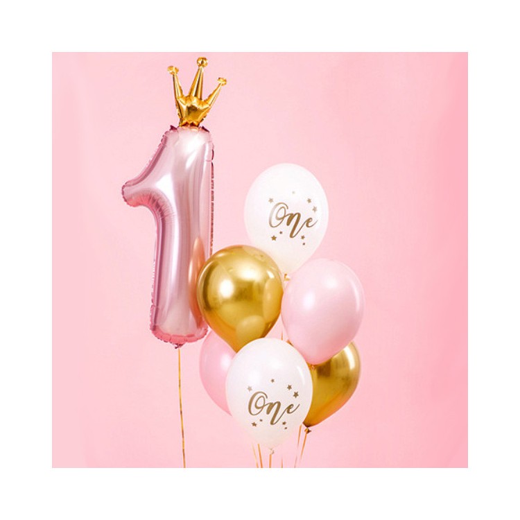 Ballongbukett 1 År Rosa