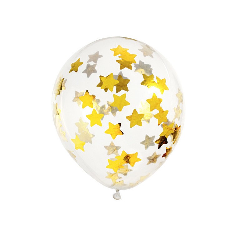 Konfettiballonger Guldstjärnor