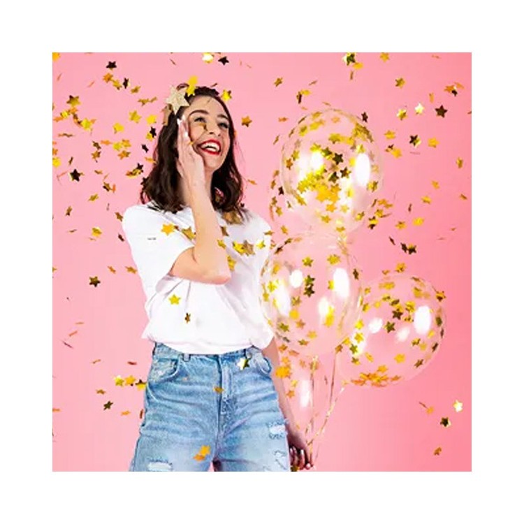 Konfettiballonger Guldstjärnor bild 2