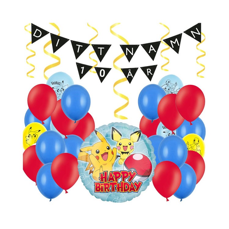 Personligt dekorationskit Pokémon kalas bild 2