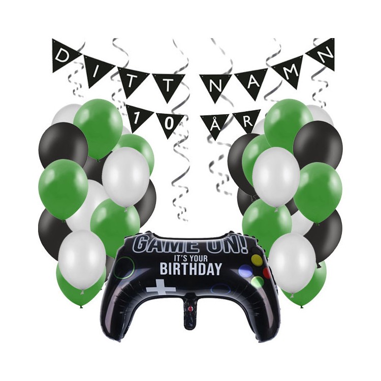 Personligt dekorationskit Gaming kalas