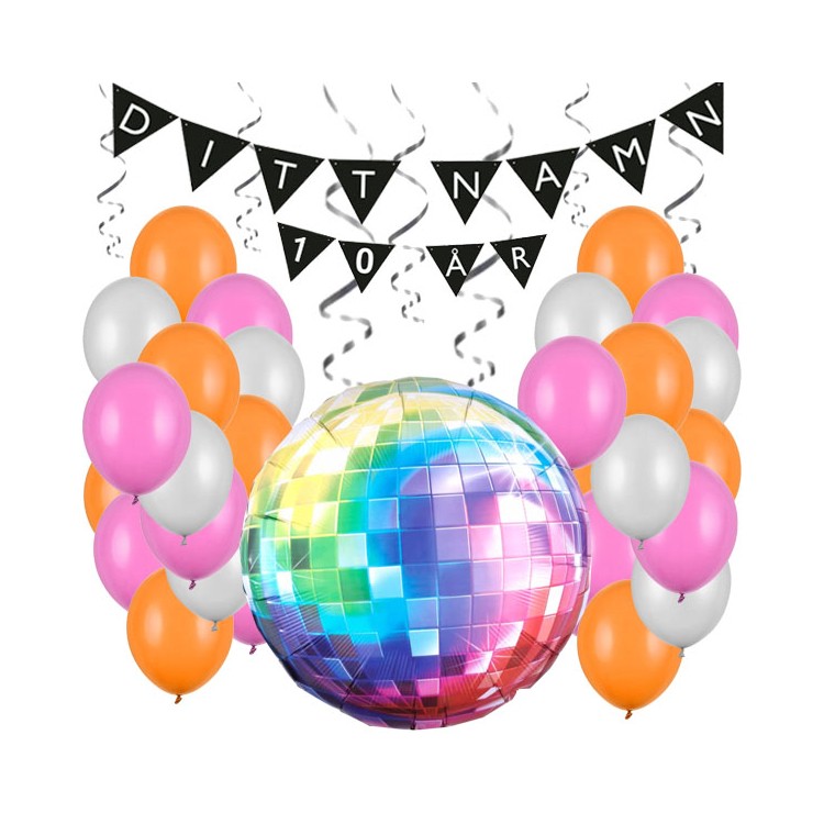 Personligt dekorationskit Disco kalas bild 2