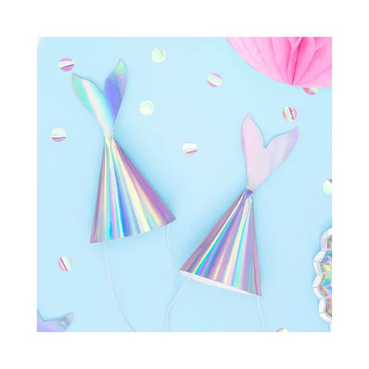 Partyhattar Mermaid, Sjöjungfru 6-pack bild 2