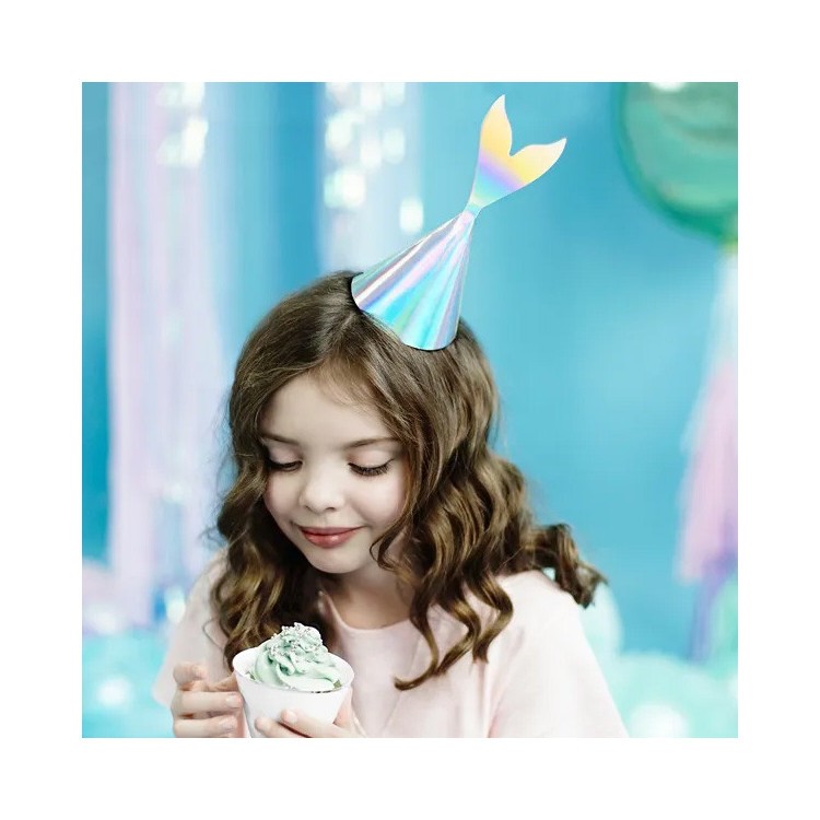 Partyhattar Mermaid, Sjöjungfru 6-pack bild 3