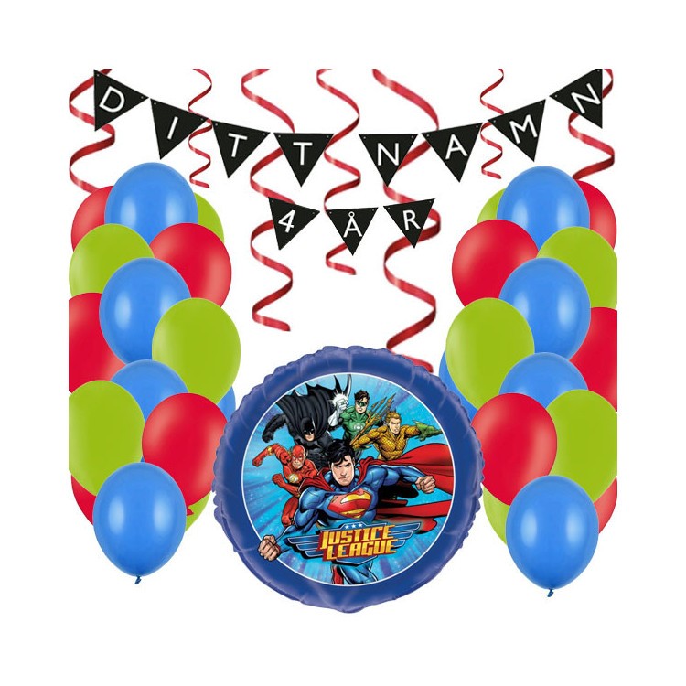 Personligt dekorationskit Justice League kalas