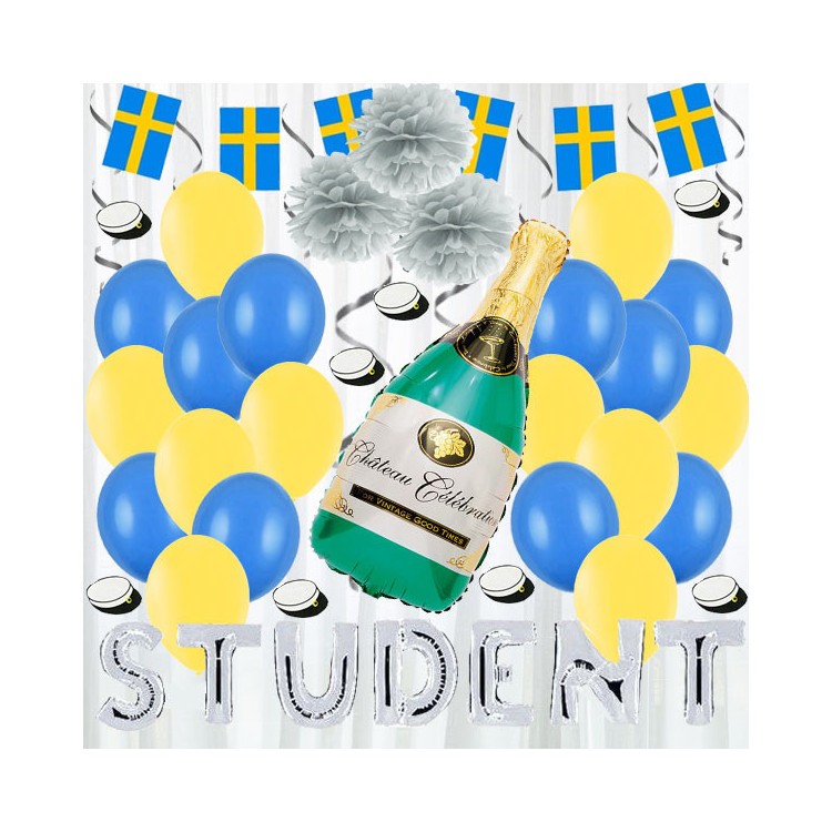 Studentdekorationer kit silver extra large