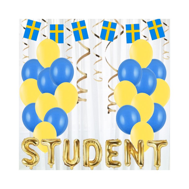 Studentdekorationer kit guld small