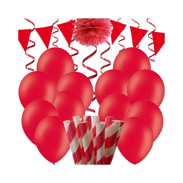 Dekorationspaket enfärgad röd