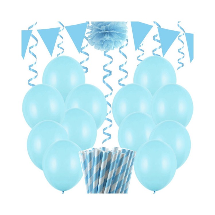 Dekorationspaket enfärgad ljusblå