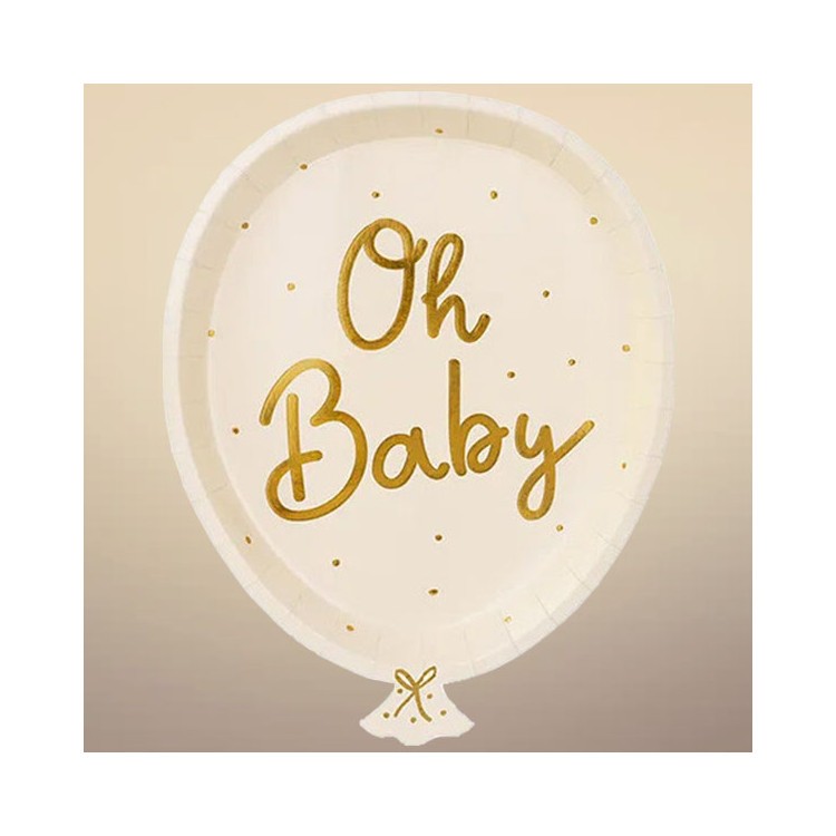 Papperstallrikar Ballonger Oh Baby bild 2