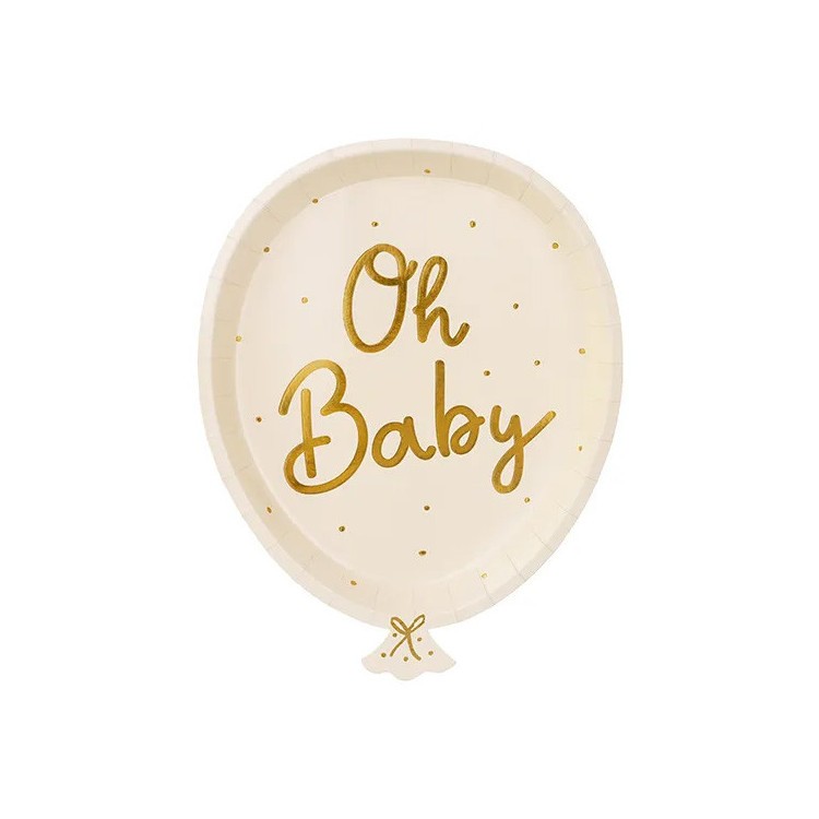 Papperstallrikar Ballonger Oh Baby