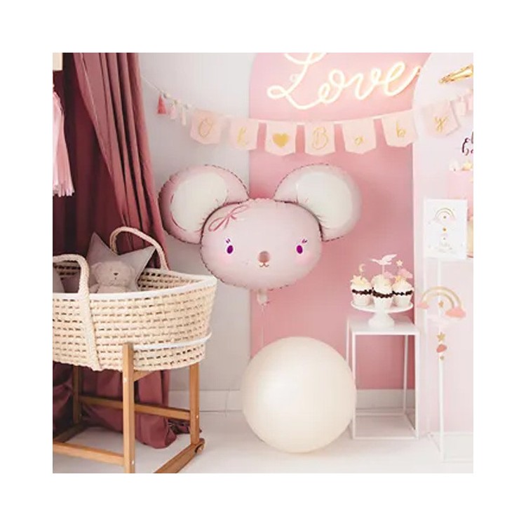 Folieballong Mus Ljusrosa bild 3