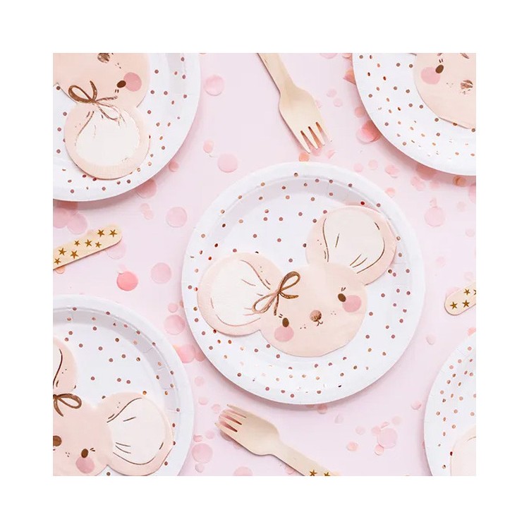 Servetter Mus Ljusrosa bild 2