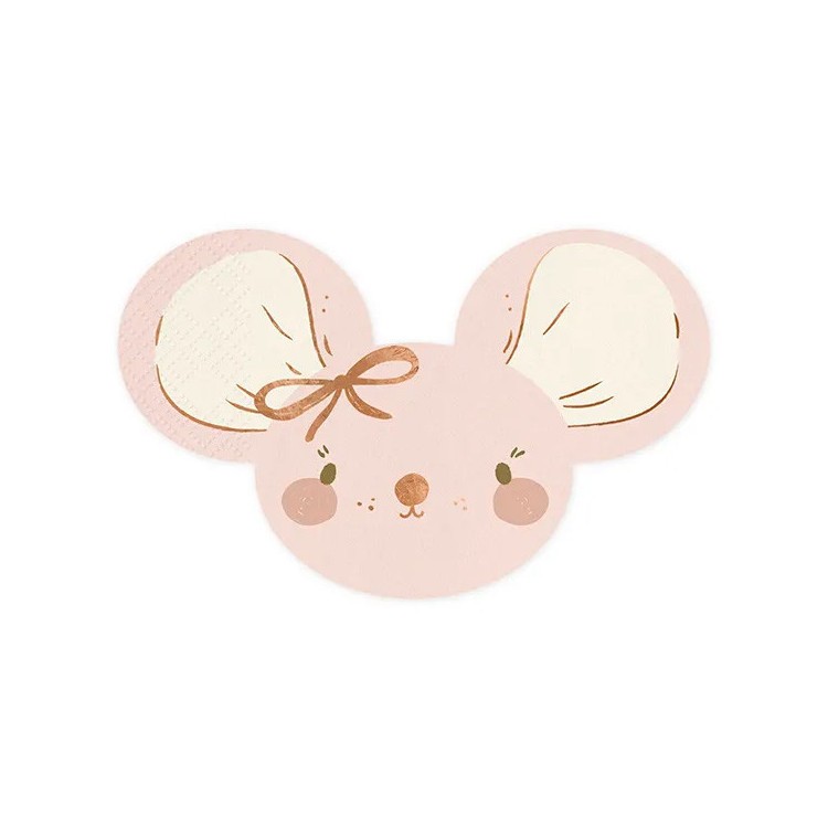 Servetter Mus Ljusrosa
