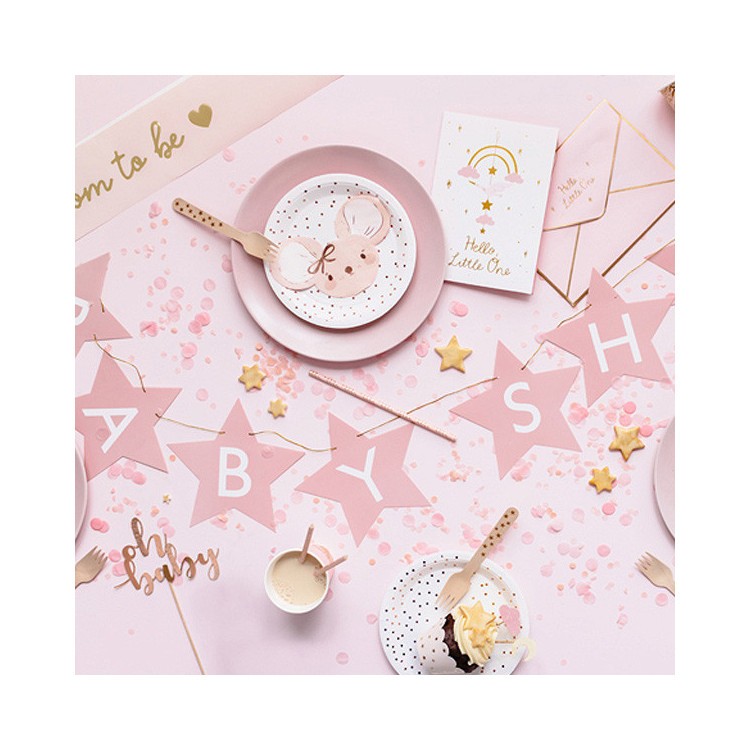 Girlang Babyshower Ljusrosa bild 3