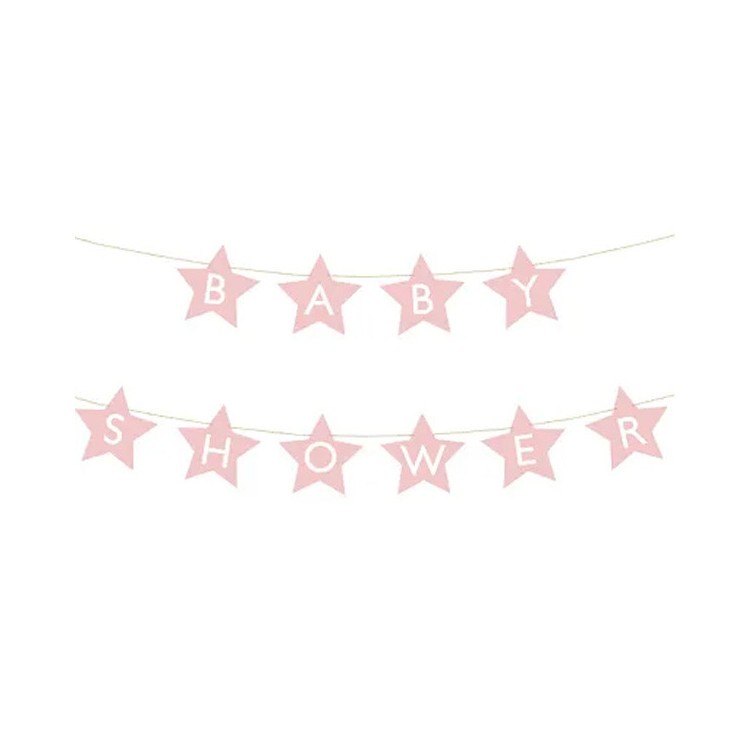 Girlang Babyshower Ljusrosa