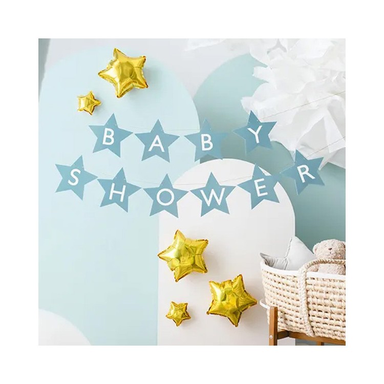 Girlang Babyshower Ljusblå bild 2