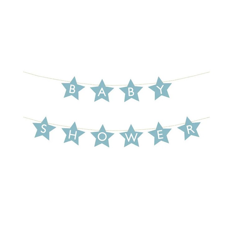 Girlang Babyshower Ljusblå