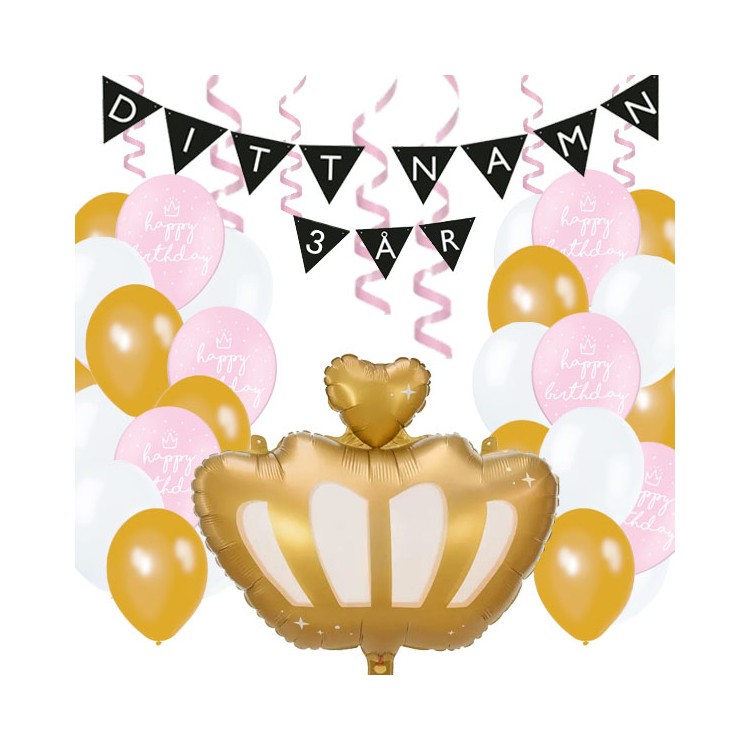 Personligt dekorationskit Prinsesskalas