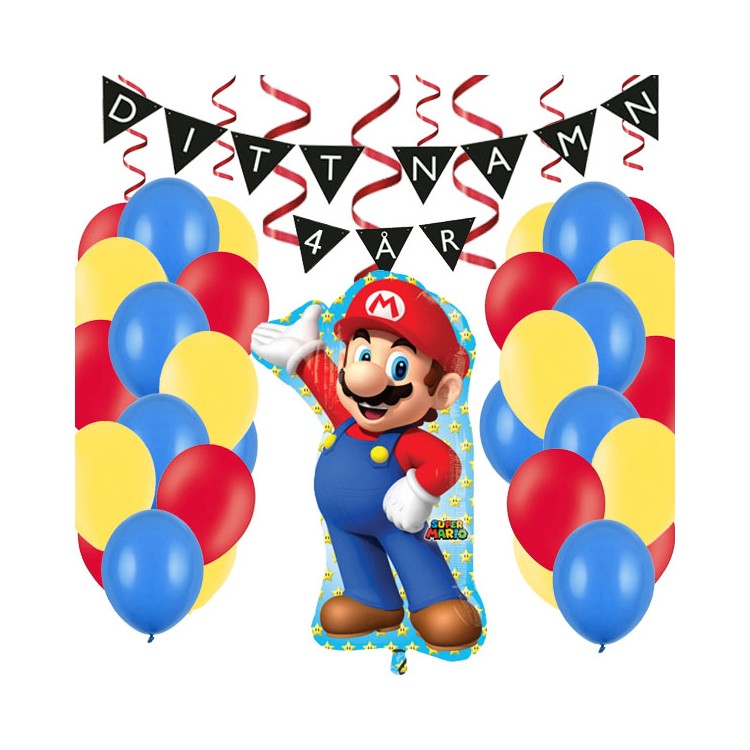 Personligt dekorationskit Super Mario kalas
