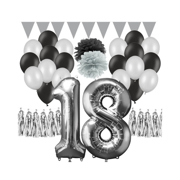 Dekorationskit 18 år silver