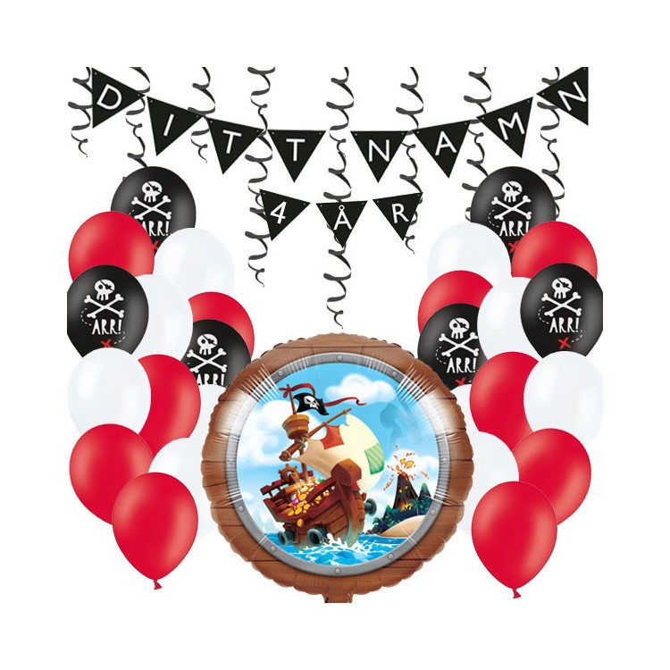 Personligt dekorationskit Pirat kalas