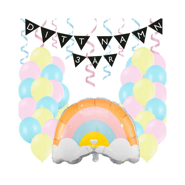 Personligt dekorationskit Regnbågskalas